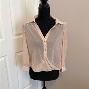 bebe Sheer Blouse - Cream